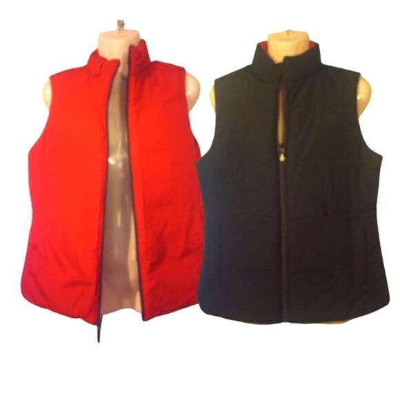 Reversible front zip puffer vest with pockets - Picture 1 of 8
